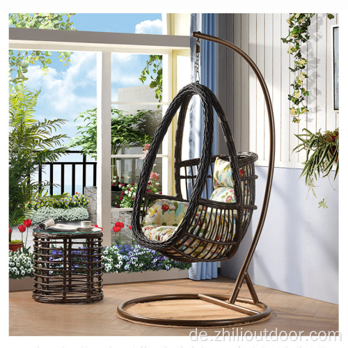 Großhandel Terrasse Eierform Swing Stuhl mit dunklerer Farbe